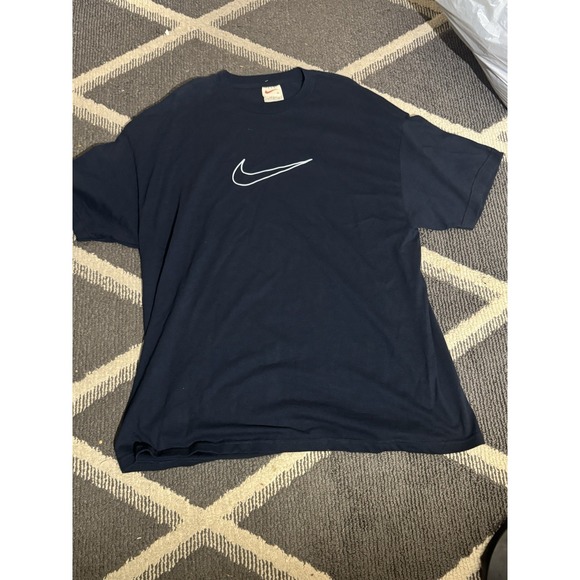Nike Other - Vintage 90s Nike Big Logo Center Swoosh T Shirt Mens XL Dark Blue Made In USA